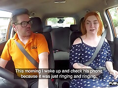 Chubby redhead sauna buckby fucked in car by driving instructor