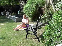 Aunt Judys - Sunbathing Jade Masturbates In The Backyard