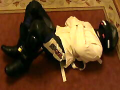 Blue and webcam hd drunk - leather bikerslave is straitjacketed