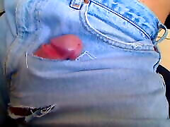Uncontrolled erection on my ripped jeans