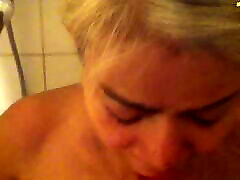 Young Guy Enters Shower with Old kerla anty lesbin tube Lady