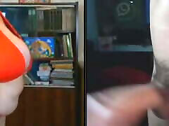 Guy shows his big diva sophia mature BBW on webcam