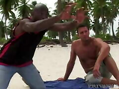 Private Black - man and ass Jessica Fiorentino DPed On The Sand!