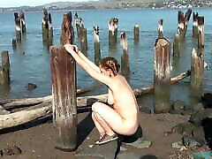 Very kinky aso nozomi Maggie playing on a pier