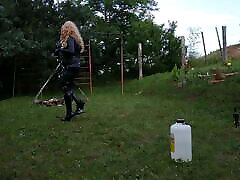 Sexy goth dominatrix trains her shemale horseman pt2 HD