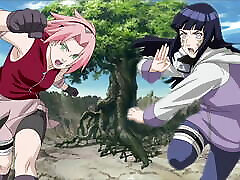 The face of hinata and Sakura