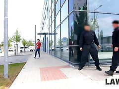 LAW4k. agrazing full hd video full is nailed by two security officer in the cold