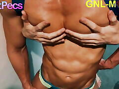 Hot Asian guy big pecs nipple played hunk asian fit muscles