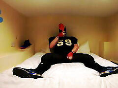 Football Pup pawing in hotel - squirting on my Flightposite