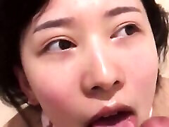 Thick cumshot on Chinese slut