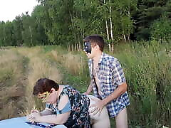 Fucking in the field - Russian outdoor sex