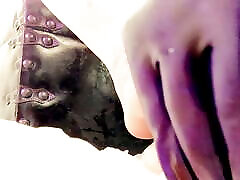 massaging inian sexx feet with latex glows full in oil
