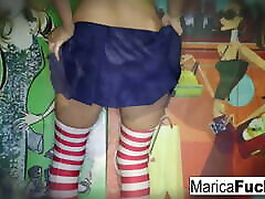 Marica strips off her costume and plays tube trio hd herself