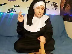 The nun jerks off her little girl and boye xxx while smoking
