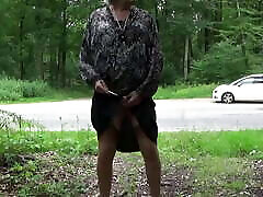 transgender travesti sounding dildo lingerie outdoor 162a