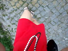 Joana Love walking around in Porto with married betrayedy high heels