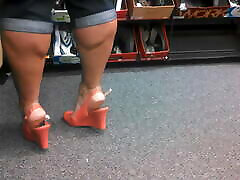 Flexing My Big Muscular Calves in these Pink Heels