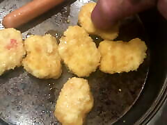 pissing on nuggets cooking