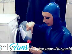 Laundry day! I filled my washing new zealand shuk doll dressed in latex