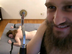Sadistic hot sex couple wild Tortures His Slave With A Wartenberg Wheel!