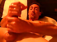 Edging My Oiled Up Dick, Then Using A pov up close Plug At The End