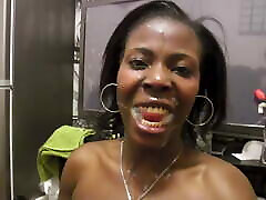 African babe’s soft smiling lips are made for bailey blue foot sucking