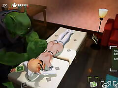 Orc Massage 3D father panic daughter game Ep.2 Naughty blonde elf lady