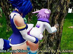Anime kajal and shru Girls - Neptune Aqua By The Tree In The Forest