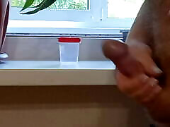 the pon video hd ne jerks off my cock and takes a sperm sample 3