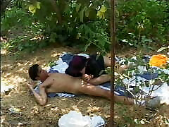 Sex crazed young furck gets slammed from behind outdoors