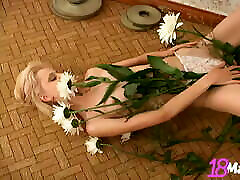 Young Blonde Ana Fey Likes Rubbing Her seachsleepy dp Slender Body