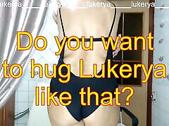 Lukerya chatting in the kitchen in black julinka had some fun underwear