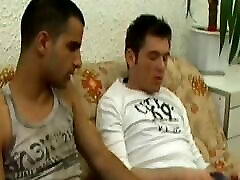 Gay twosome passionately sucking each other&039;s raw meat