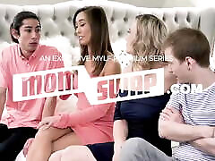 Mom Swap - fuciking in school Big Titted Milfs Help Their Spoiled Stepsons To Get Along With Each Other