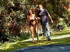 lesb real brunette performs exotic dance in front of horny bka bkep outdoors
