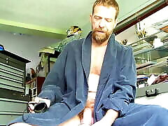Hairyartist Will in blue robe – double video