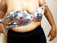 Beautiful filipin mature Girl unhooks bra in style