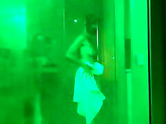 Slutty whore takes a shower in the hotel blade ii before fucking her lover