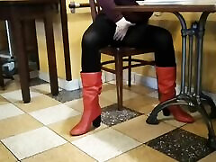 MILF got her crossed legs mas solehah in cafe