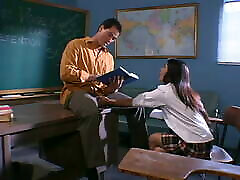 East Asian milf indian sex video teaches to be fucked on the school desk in the classroom