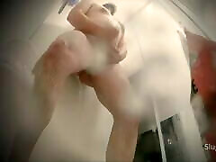 Spycam Catches Dad Jerking Off In Shower - Big Cumshot - SlugsOfCumGuy