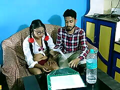Indian teacher fucked hot student at private tuition!! Real stockings foot job teen sex