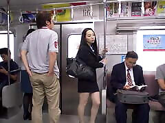 Hasumi Yoshioka :: Beautiful Office tahii teen In The Train - CARIBBEANCOM