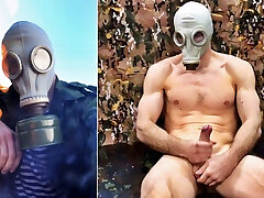 Russian SOLDIER hides in a military bunker and JERKS off his army dick