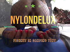 Nylondelux fishnet in camping tent