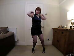 Dancing in fishnet take that and short Dress
