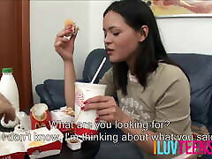 Young bbc ilegal enjoying fast food before engaging in anal