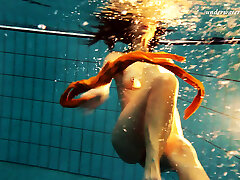 Sexy orange normal dilevari video of Markova underwater