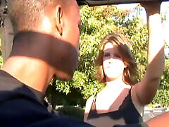 Busty milf was happy to fuck with black dude to thank him for driving her home