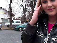 Young woman accepts money on the street in exchange for amateur stretching baby gym video masturbating with Dildo